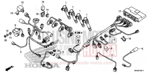 FAISCEAU SECONDAIRE (CBR1000RA/SA) CBR1000SAF de 2015